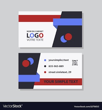 Creative and clean double-sided business card vector image