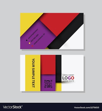 Creative and clean double-sided business card vector image