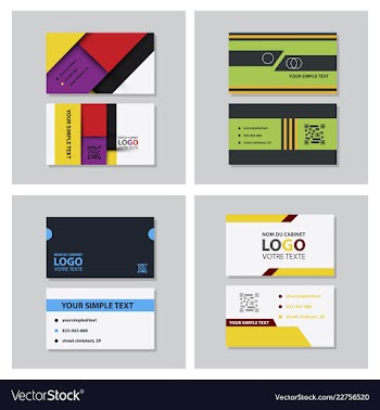 Creative and clean double-sided business card vector image