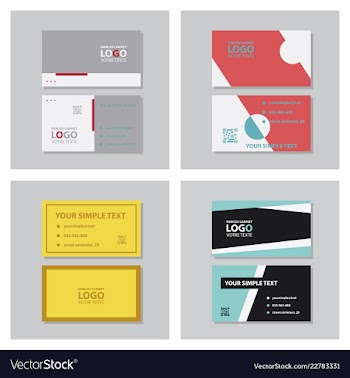 Creative and clean double-sided business card vector image