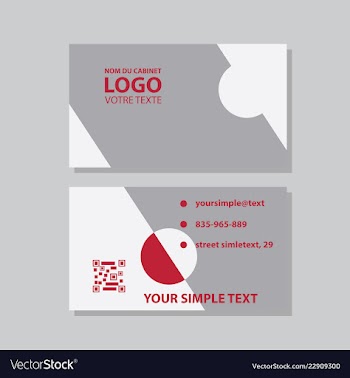 Creative and clean double-sided business card vector image