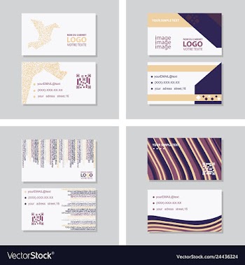 Creative and clean double-sided business card vector image