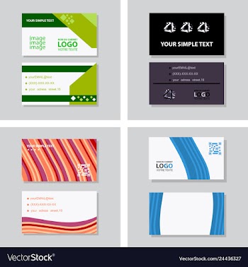 Creative and clean double-sided business card vector image