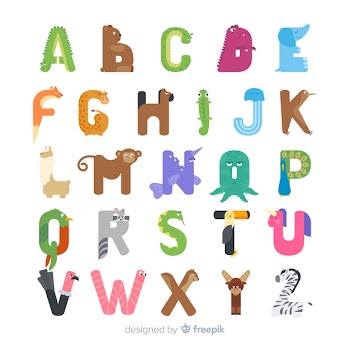Creative animal alphabet  flat design Free Vector