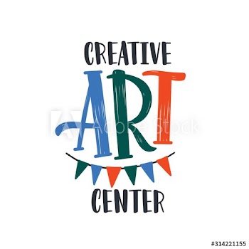 Creative art center flat vector logo