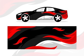 Creative car wrap design Free Vector