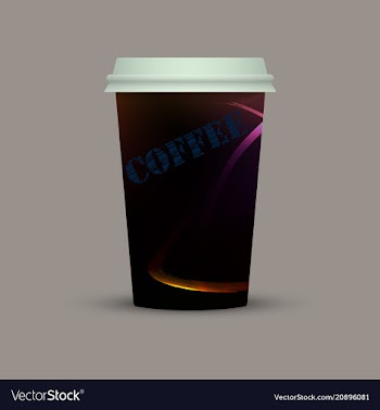Creative coffee plastic cup to go vector image