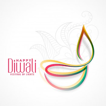 Creative colorful diya lamp for diwali festival Free Vector