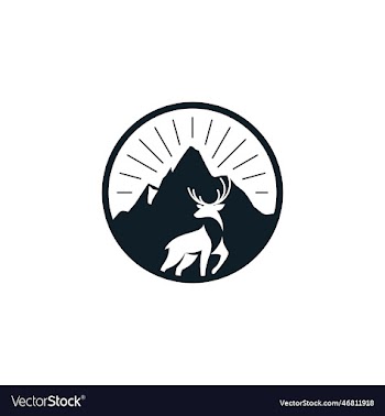 creative deer and mountain logo