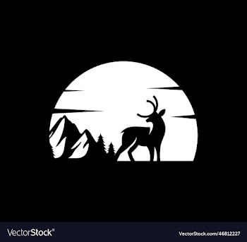 creative deer and mountain logo
