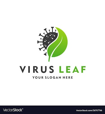 creative design logo leaf and virus icon