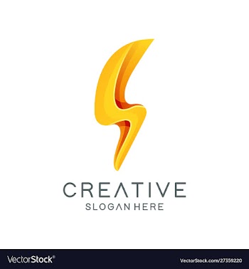 Creative flash bolt logo template vector image