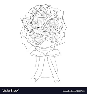 creative floral hand drawn flower line art design