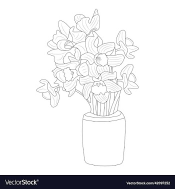 creative floral hand drawn flower line art design