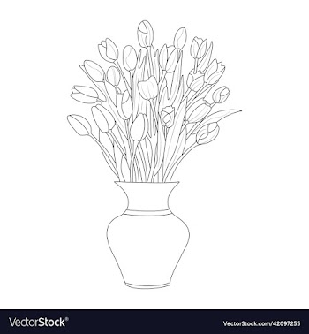 creative floral hand drawn flower line art design