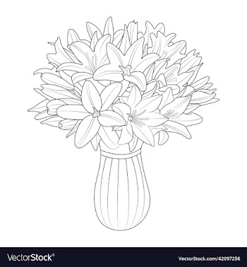 creative floral hand drawn flower line art design