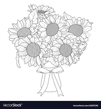 creative floral hand drawn flower line art design