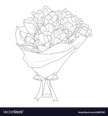 creative floral hand drawn flower line art design