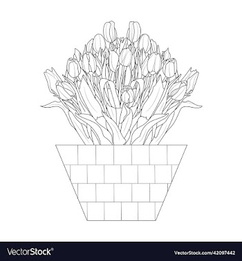 creative floral hand drawn flower line art design