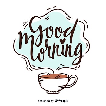 Creative good morning lettering background Free Vector