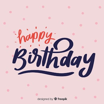 Creative happy birthday lettering background Free Vector