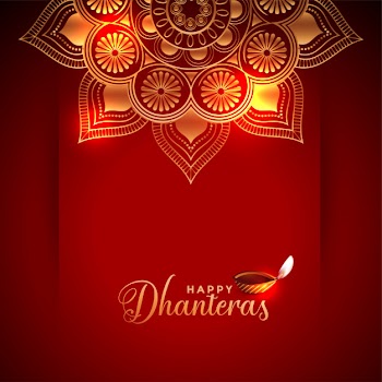 Creative happy dhanteras card Free Vector