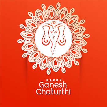Creative happy ganesh chaturthi festival greeting Free Vector