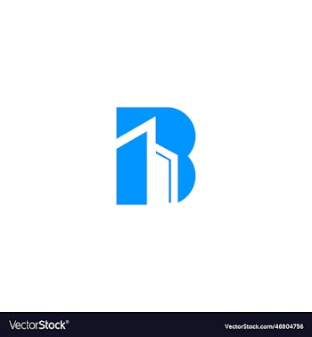 creative initial letter b with real estate symbol