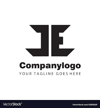 creative letter je geometric monogram for logo