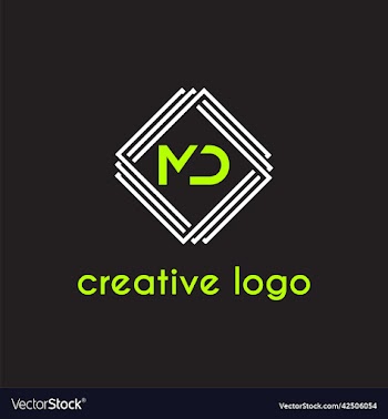 creative letter md geometric for logo company