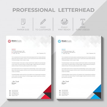 Creative letterhead design template vector Free Psd