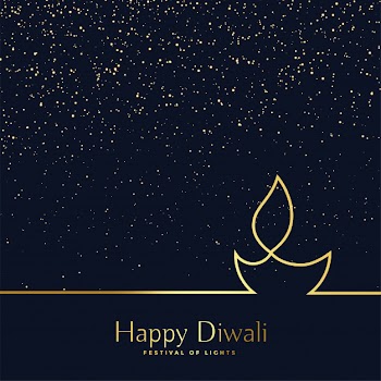 Creative line art diwali diya background Free Vector