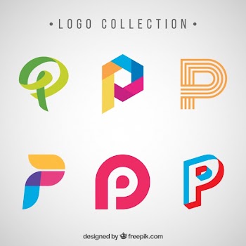 Creative logos of letter "p" pack Free Vector