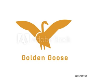 Creative logotype with silhouette of goose