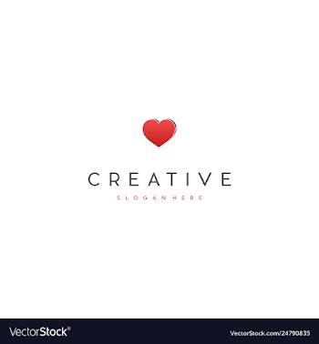 Creative love logo design template vector image