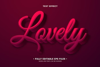 Creative lovely text effect Free Vector