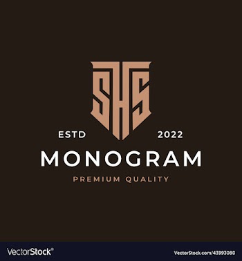 creative modern elegant monogram letter initial sh