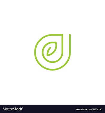 creative modern letter d leaf plant