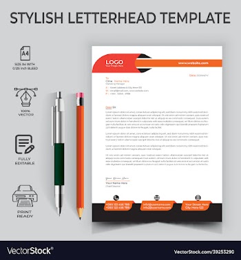 creative modern letter head design template