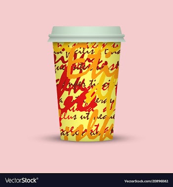Creative modern stylish paper coffee cup vector image
