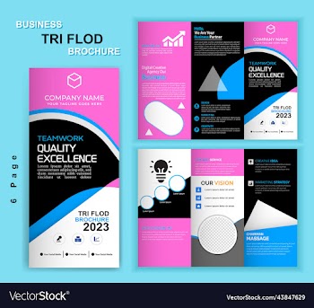 creative modern trifold business leaflet brochure