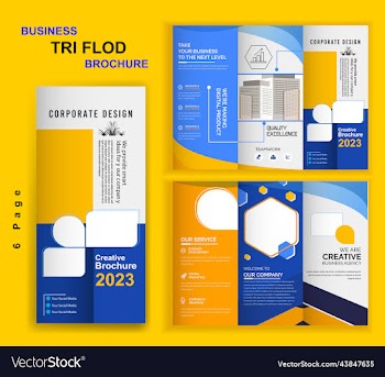 creative modern trifold business leaflet brochure