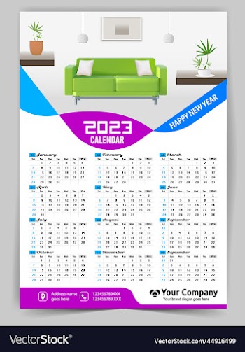 creative monthly 2023 wall calendar design