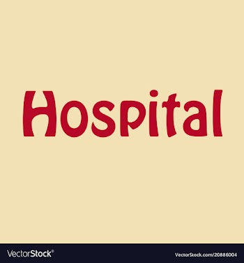 Creative of hospital word lettering typography vector image