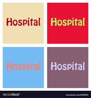 Creative of hospital word lettering typography vector image