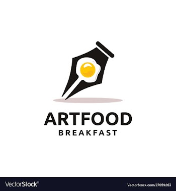 Creative pen and egg logo design vector image