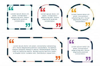 Creative quotes template set in line style Free Vector