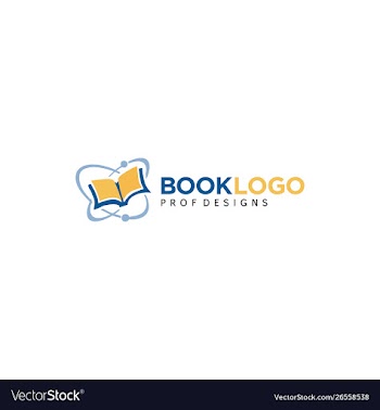 Creative science book atom flying book logo icon vector image