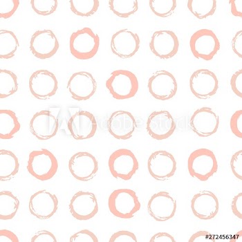 Creative seamless pattern with circular marks or paint traces on white background