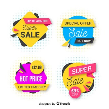 Creative set of abstract sale banners Free Vector